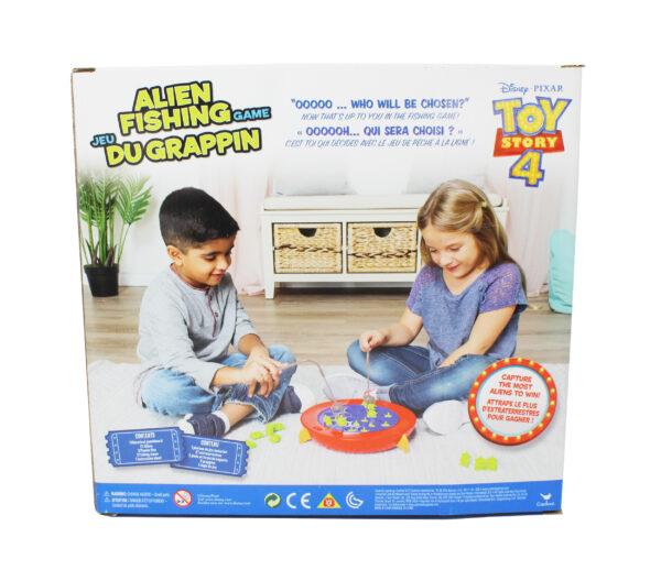 The classic Fishing Game has never been more fun! This Toy Story 4 Alien Fishing Game features little aliens in a cool spaceship. It's your job to grab the aliens with your claw as the spaceship spins. The player who collects the most aliens wins! Recommended for two to four players, ages four and up. Requires 2 AA batteries (not included).