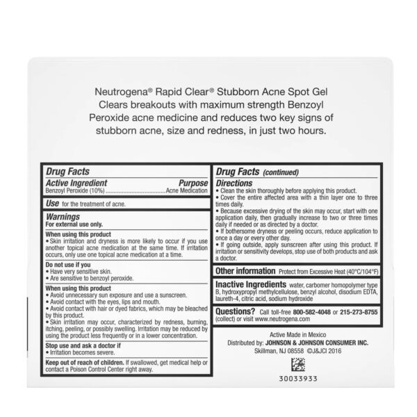 Neutrogena Rapid Clear Stubborn Acne Medicine Spot Treatment Gel - 1oz 2