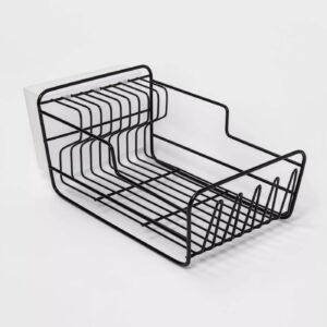 17 x 6.9 x 9.5 Space Saver Dish Rack with Utensil Tray Black - Threshold™ 2