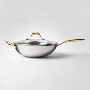 5.8qt Stainless Steel Wok with Lid