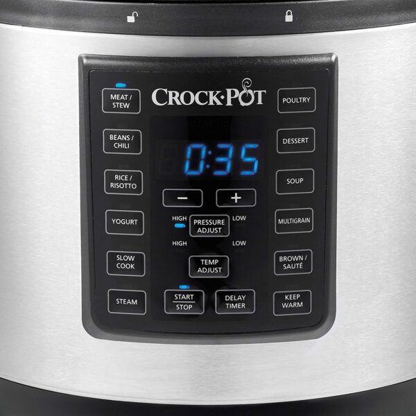 6 Quart 8 in 1 Multi Use Express Crock Programmable Pressure Cooker, Slow Cooker, Sauté & Steamer Stainless Steel 1