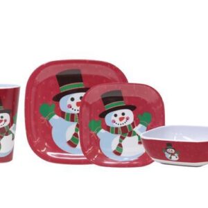 Holiday Snowman Dinner Set 4 pcs