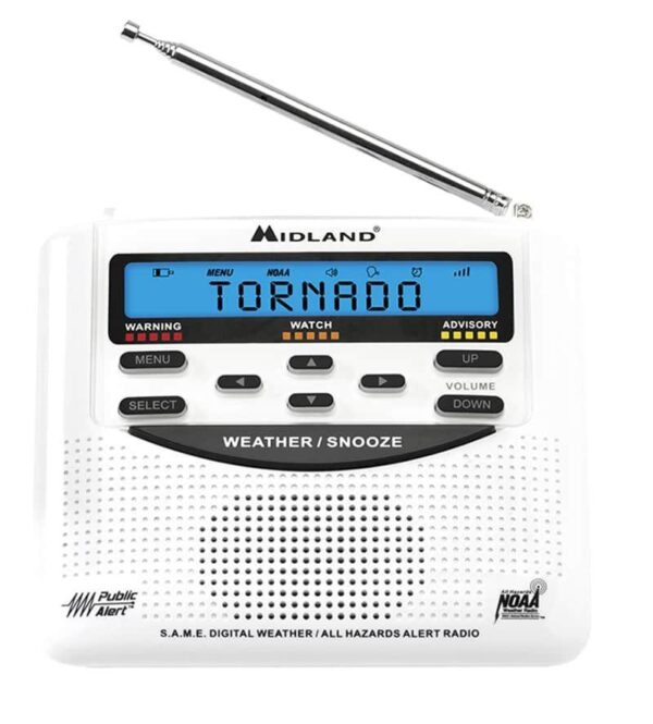 Midland® Radio Weather Alert Radio with Alarm Clock -White