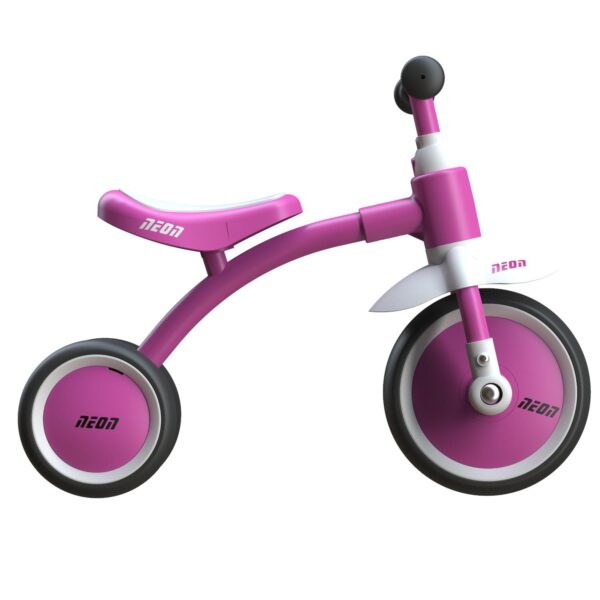 Tricycle NEON Trike for Kids from 18-36 month Pink CHILD SAFETY FIRST - The NEON Tricycle is designed with a limited steering and fully enclosed wheels to keep your kid’s feet safe. IDEAL FOR INDOOR, puncture proof wheels. EASY ASSEMBLY Non marking and silent wheels Safe Steering Limit Design Durable and lightweight frame