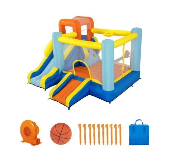 Wonder Hoops 10' Inflatable Bounce House Park with Basketball and Slide