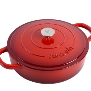 Crock Pot Artisan Enameled Cast Iron Braiser W Lid, 5 Quart, Scarlet Red 8