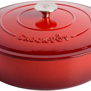 Crock Pot Artisan Enameled Cast Iron Braiser W Lid, 5 Quart, Scarlet Red 8