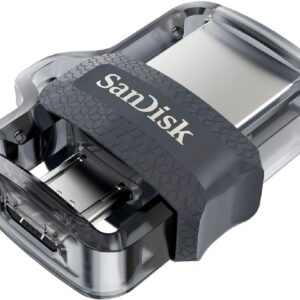 SanDisk - Ultra 128GB USB 3.0, Micro USB Flash Drive - Grey Transparent 1