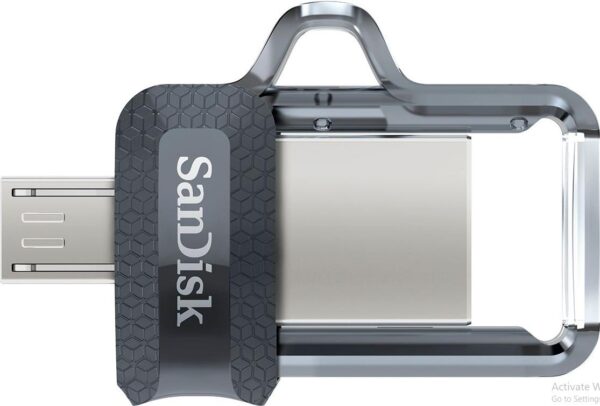 SanDisk - Ultra 128GB USB 3.0, Micro USB Flash Drive - Grey Transparent 1