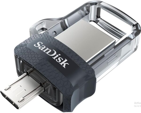 SanDisk - Ultra 128GB USB 3.0, Micro USB Flash Drive - Grey Transparent 1