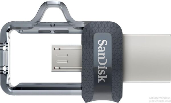 SanDisk - Ultra 128GB USB 3.0, Micro USB Flash Drive - Grey Transparent 1