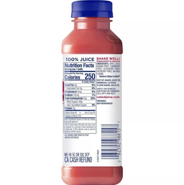 12 pks Naked All Natural Berry Blast Smoothie - 15.2 fl oz/pack - Image 2