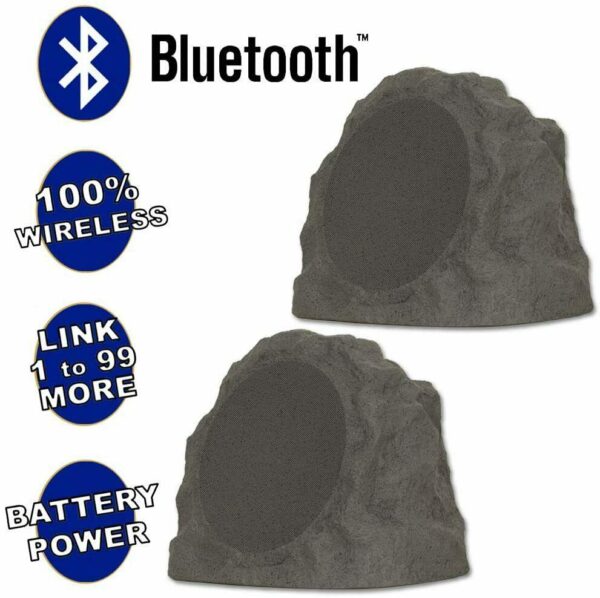 Bluetooth Wireless Rock Speaker 2 Pack Waterproof Design