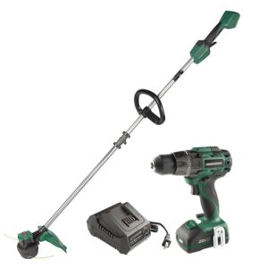 Masterforce 20 Volt Brushless Cordless 1/2 in Drill and Trimmer Combo Kit