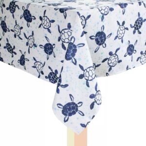 Celebrate Summer Together Indigo Turtles Indoor Outdoor Tablecloth1