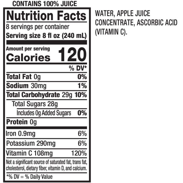 Mott's 100% Original Apple Juice, 64 fl oz bottle