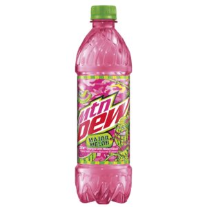 Mtn Dew Major Melon Dew Charged With Watermelon Flavor 16.9 Fl Oz 6 Count Bottles