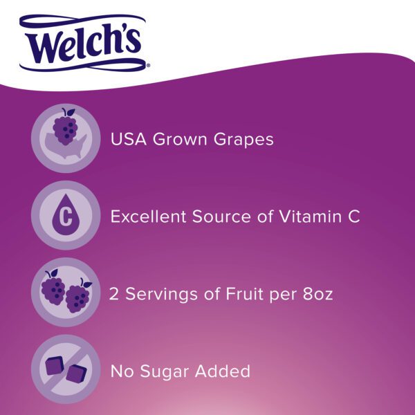 Welch's 100% Grape Juice, Concord Grape, 10 fl oz On-the-Go Bottle Pack of 6