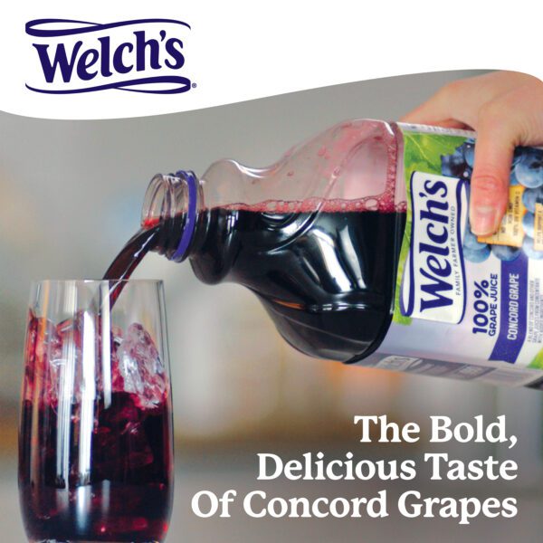 Welch's 100% Grape Juice, Concord Grape, 10 fl oz On-the-Go Bottle Pack of 6