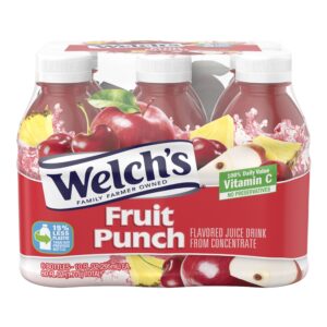 Welch's Fruit Punch Juice Drink, 10 fl oz On-the-Go Bottle