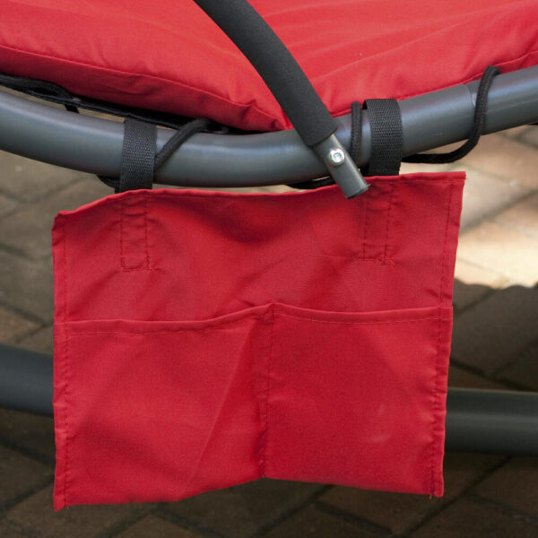 Backyard Creations Red Olefin Fabric Hanging Hammock Lounger