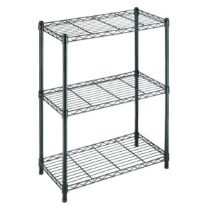 HDX Black 3-Tier Metal Wire Shelving Unit 24 in. W x 30 in. H x 14 in. D