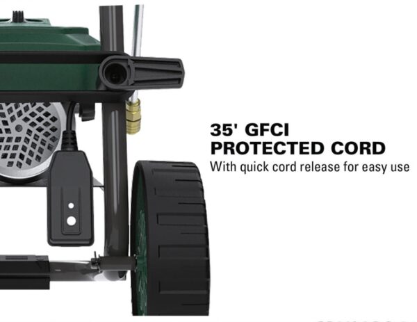 Masterforce™ 2700 PSI 1.3 GPM 15-Amp Corded Electric Pressure Washer Maxing at 2,700 PSI and 1.3 GPM, the Masterforce™ pressure washer offers incredible versatility in your cleaning applications. The induction motor and Total Stop System (TSS) makes it quieter and offers a longer life expectancy than traditional residential pressure washers. Included in the package are three quick-connect nozzles: 15 degree, 25 degree, and rotary. Also included is a high-pressure foam cannon that allows for long distance soap coverage and better results than water alone. Induction motor High-pressure foam cannon Low profile Onboard storage 3 quick-connect nozzles, including a rotary nozzle for hard surfaces, plus a foam cannon attachment 3-year warranty 35' power cord Total Stop System (TSS) - motor runs only when trigger is pulled