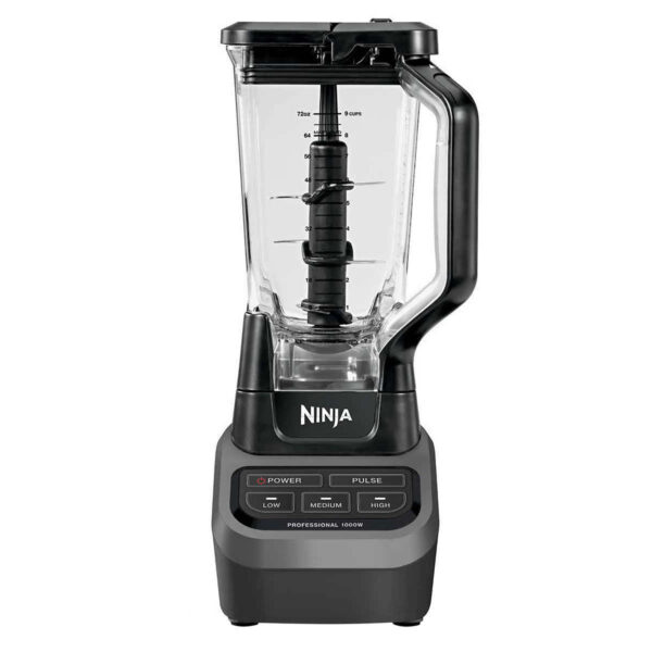 Ninja Professional Blender CO610B 1000 Watts of Professional Power and Performance Total Crushing® Technology Crushes through Ice and Frozen Ingredients in Seconds Extra Large 72 oz Professional Blender Jar Frozen Blending for Creamy Fruit Smoothies XL 72-oz* pitcher XL capacity to blend your favorite recipes for friends or the entire family. (*64 oz max liquid capacity) Pour spout Lid with pour spout enables easy pouring and prevents spilling. Controlled processing 4 manual speeds give you complete blending control. 50-recipe inspiration guide Chef-inspired recipes to get you started.