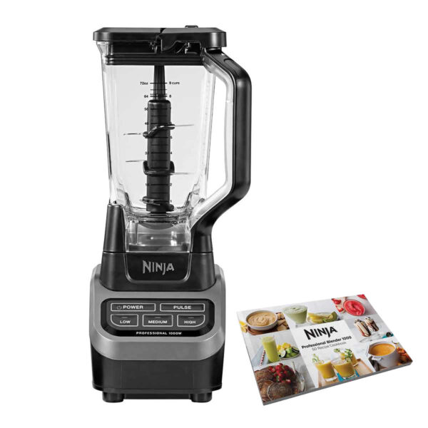 Ninja Professional Blender CO610B 1000 Watts of Professional Power and Performance Total Crushing® Technology Crushes through Ice and Frozen Ingredients in Seconds Extra Large 72 oz Professional Blender Jar Frozen Blending for Creamy Fruit Smoothies XL 72-oz* pitcher XL capacity to blend your favorite recipes for friends or the entire family. (*64 oz max liquid capacity) Pour spout Lid with pour spout enables easy pouring and prevents spilling. Controlled processing 4 manual speeds give you complete blending control. 50-recipe inspiration guide Chef-inspired recipes to get you started.