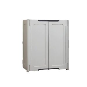 HDX Resin Freestanding Garage Base Cabinet in Light Grey 30 in. W x 36 in. H x 19 in. D