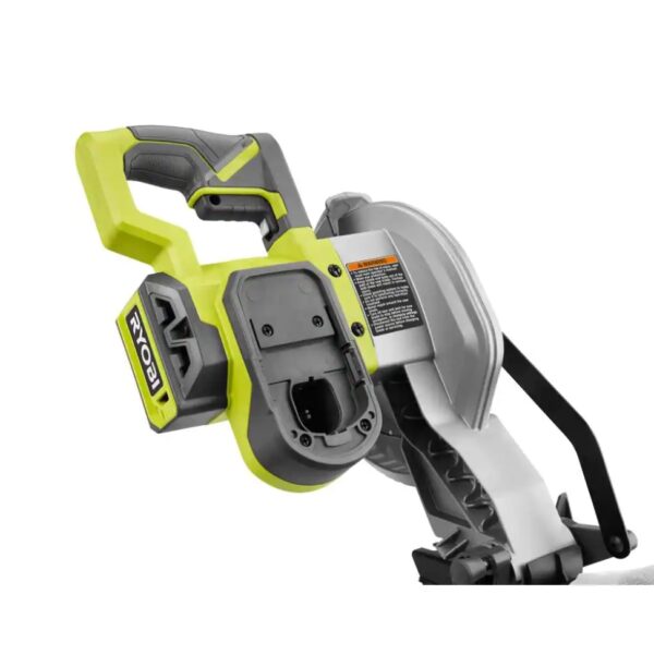 ryobi ONE+ 18V Lithium-Ion Cordless 7-1 4 in. Compound Miter Saw and Orbital Jig Saw (Tools Only) RYOBI introduces the 18V ONE+ Lithium-Ion Cordless 7-1/4 in. Compound Miter Saw and Orbital Jig Saw (Tools Only). The 18V ONE+ Lithium-Ion Cordless 7-1/4 in. Compound Miter Saw has a compact and lightweight design which is great for moving from jobsite to jobsite or for any DIY projects around your home. Its 2 in. x 4 in. cutting capacity and 4-1/4 in. cross cut capacity make it a great tool for any small project. With an adjustable 0°-45° level, you are not limited to 1 cut. The Cordless Orbital Jig Saw provides cutting performance equivalent to a corded jig saw with the portable convenience of battery power. The SPEEDMATCH selector improves cut quality by allowing you to match the speed and orbital settings. A variable-speed dial lets you select between 1100 and 3000 strokes per minute and RYOBIs innovative BladeSaver feature allows access to unused teeth with the adjustable base, extending the blade life. Best of all, it is part of the RYOBI ONE+ System of over 260 cordless tools that all work on the same battery platform. Backed by the RYOBI 3-Year Manufacturer's Warranty, this kit includes an 18V ONE+ Lithium-Ion Cordless 7-1/4 in. Compound Miter Saw with a 24-tooth carbide-tipped blade, blade wrench, dust bag, and work clamp, an 18V ONE+ Cordless Orbital Jig Saw with a wood cutting blade, an Allen wrench, and an operator's manual. Battery and charger sold separately. Orbital Jig Saw: Powerful motor provides corded performance in a battery-operated tool with speed range from 1100 SPM to 3000 SPM Orbital Jig Saw: Innovative BladeSaver feature extends blade life, allowing access to unused teeth with adjustable base Orbital Jig Saw: SPEEDMATCH Selector matches cut speed and type to any application correctly with orbital and non-orbital settings Orbital Jig Saw: Tool-free blade clamp makes blade changes quick and easy Orbital Jig Saw: Powerful sight-line blower clears debris for more accurate cutting Orbital Jig Saw: Base adjusts from 0° to 45° right or left Orbital Jig Saw: Flat front and narrow side design for best sight-line Part of the RYOBI 18V ONE+ System of over 260 cordless tools