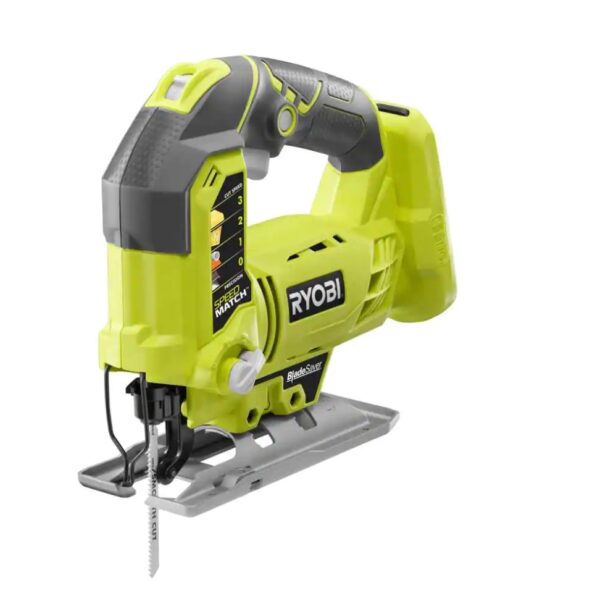 ryobi ONE+ 18V Lithium-Ion Cordless 7-1 4 in. Compound Miter Saw and Orbital Jig Saw (Tools Only) RYOBI introduces the 18V ONE+ Lithium-Ion Cordless 7-1/4 in. Compound Miter Saw and Orbital Jig Saw (Tools Only). The 18V ONE+ Lithium-Ion Cordless 7-1/4 in. Compound Miter Saw has a compact and lightweight design which is great for moving from jobsite to jobsite or for any DIY projects around your home. Its 2 in. x 4 in. cutting capacity and 4-1/4 in. cross cut capacity make it a great tool for any small project. With an adjustable 0°-45° level, you are not limited to 1 cut. The Cordless Orbital Jig Saw provides cutting performance equivalent to a corded jig saw with the portable convenience of battery power. The SPEEDMATCH selector improves cut quality by allowing you to match the speed and orbital settings. A variable-speed dial lets you select between 1100 and 3000 strokes per minute and RYOBIs innovative BladeSaver feature allows access to unused teeth with the adjustable base, extending the blade life. Best of all, it is part of the RYOBI ONE+ System of over 260 cordless tools that all work on the same battery platform. Backed by the RYOBI 3-Year Manufacturer's Warranty, this kit includes an 18V ONE+ Lithium-Ion Cordless 7-1/4 in. Compound Miter Saw with a 24-tooth carbide-tipped blade, blade wrench, dust bag, and work clamp, an 18V ONE+ Cordless Orbital Jig Saw with a wood cutting blade, an Allen wrench, and an operator's manual. Battery and charger sold separately. Orbital Jig Saw: Powerful motor provides corded performance in a battery-operated tool with speed range from 1100 SPM to 3000 SPM Orbital Jig Saw: Innovative BladeSaver feature extends blade life, allowing access to unused teeth with adjustable base Orbital Jig Saw: SPEEDMATCH Selector matches cut speed and type to any application correctly with orbital and non-orbital settings Orbital Jig Saw: Tool-free blade clamp makes blade changes quick and easy Orbital Jig Saw: Powerful sight-line blower clears debris for more accurate cutting Orbital Jig Saw: Base adjusts from 0° to 45° right or left Orbital Jig Saw: Flat front and narrow side design for best sight-line Part of the RYOBI 18V ONE+ System of over 260 cordless tools