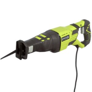 Corded Reciprocating Saw 12 Amp Ryobi RYOBI introduces the 12 Amp Corded Reciprocating Saw, featuring a powerful, heavy duty motor with die-cast aluminum housing for added durability. The 12 Amp motor offers 85% more power than the previous model (RJ165VK), and the variable speed design lets you easily match the speed to each application. A toolless blade change function ensure quick and easy changes, while the adjustable pivoting shoe prolongs your blade life for reliable, long term use. Backed by the RYOBI 3-Year Manufacturer's Warranty, the 12 Amp Reciprocating Saw includes a wood cutting blade and an operator's manual. Over 85% more powerful than previous model (RJ165VK) Variable speed, 2-finger trigger allows user to easily adjust speed to the application Heavy duty 12 Amp motor with die-cast aluminum housing for added durability Adjustable and pivoting shoe prolongs blade life and features toolless blade change GRIPZONE overmold with microtexture provides the highest level of comfort ANTI-VIBE handle reduces user fatigue during prolonged use 3-year manufacturer's warranty Includes: (1) RJ186V 12 Amp Reciprocating Saw, (1) wood cutting blade, and operator's manual