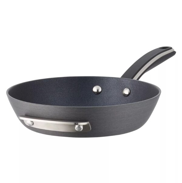Hard Anodized Cookware 10-pc. Hard-Anodized Nonstick Cookware Set Food Network™ Hard Anodized Cookware,With a neat, easy-to-store stacking design, this 10-piece cookware set is a must-have in every busy kitchen. PRODUCT FEATURES Nonstick cookware makes cooking and cleanup a breeze. Cookware stacks neatly for organized storage WHAT'S INCLUDED 1.5-qt. saucepan with lid 3-qt. saucepan with lid 6-qt. stockpot with lid 3-qt. saute pan with lid 8-in. skillet 10-in. skillet PRODUCT CONSTRUCTION & CARE Aluminum Dishwasher safe, hand wash recommended Oven safe to 350°F Safe for use with nylon, silicone and wood utensils. Not safe for use with metal utensils.