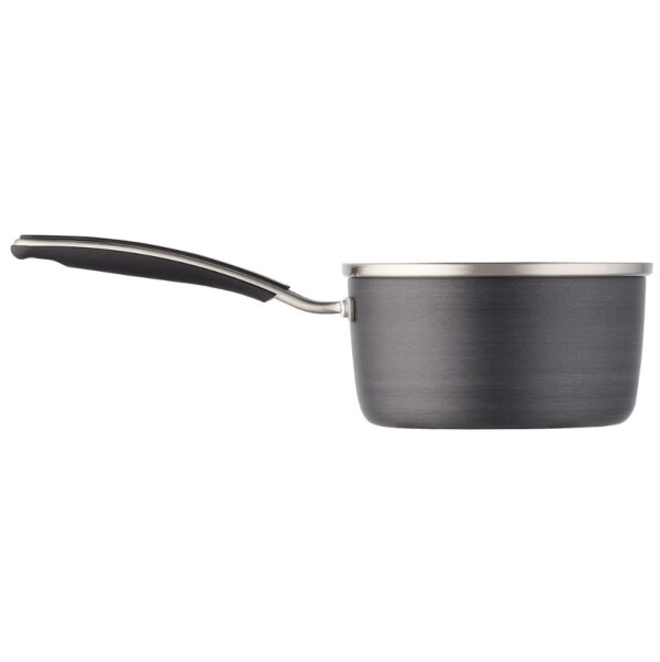 Hard Anodized Cookware 10-pc. Hard-Anodized Nonstick Cookware Set Food Network™ Hard Anodized Cookware,With a neat, easy-to-store stacking design, this 10-piece cookware set is a must-have in every busy kitchen. PRODUCT FEATURES Nonstick cookware makes cooking and cleanup a breeze. Cookware stacks neatly for organized storage WHAT'S INCLUDED 1.5-qt. saucepan with lid 3-qt. saucepan with lid 6-qt. stockpot with lid 3-qt. saute pan with lid 8-in. skillet 10-in. skillet PRODUCT CONSTRUCTION & CARE Aluminum Dishwasher safe, hand wash recommended Oven safe to 350°F Safe for use with nylon, silicone and wood utensils. Not safe for use with metal utensils.