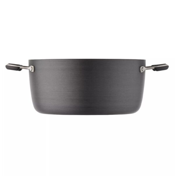 Hard Anodized Cookware 10-pc. Hard-Anodized Nonstick Cookware Set Food Network™ Hard Anodized Cookware,With a neat, easy-to-store stacking design, this 10-piece cookware set is a must-have in every busy kitchen. PRODUCT FEATURES Nonstick cookware makes cooking and cleanup a breeze. Cookware stacks neatly for organized storage WHAT'S INCLUDED 1.5-qt. saucepan with lid 3-qt. saucepan with lid 6-qt. stockpot with lid 3-qt. saute pan with lid 8-in. skillet 10-in. skillet PRODUCT CONSTRUCTION & CARE Aluminum Dishwasher safe, hand wash recommended Oven safe to 350°F Safe for use with nylon, silicone and wood utensils. Not safe for use with metal utensils.