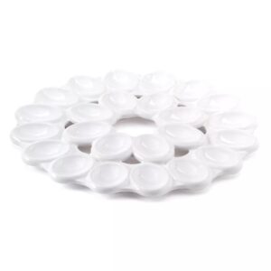 Deviled Egg Tray Food Network™ Deviled Egg Tray Proudly display your homemade deviled eggs on this Food Network egg tray. PRODUCT FEATURES Stoneware construction promises lasting beauty. PRODUCT CONSTRUCTION & CARE Stoneware Dishwasher safe PRODUCT DETAILS 12-in. diameter