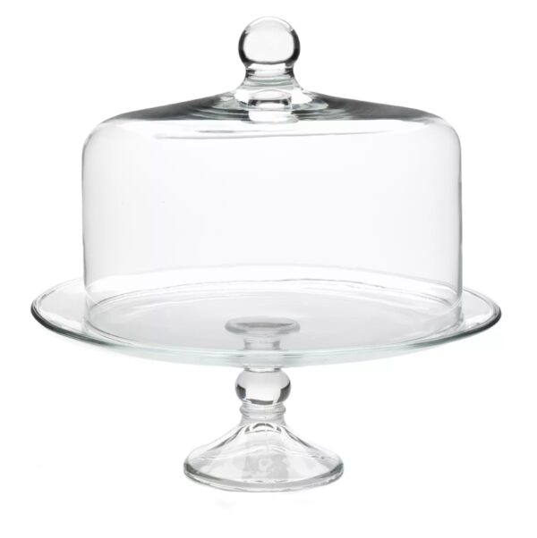 Glass Cake Dome Food Network™ Glass Cake Dome Serve decadent desserts in style with this Food Network cake dome. PRODUCT FEATURES Glass construction ensures lasting beauty WHAT'S INCLUDED Glass serving plate Cake dome PRODUCT CONSTRUCTION & CARE Glass Dishwasher safe PRODUCT DETAILS 10.5"H x 10.5"W x 7.8"D