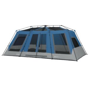 Member's Mark 12-Person Instant Cabin Tent with LED Light Hub Light up your next outdoor adventure with the 12-Person Instant Cabin Tent with LED Lights. The poles are pre-attached to the tent, so all you need to do is unpack, unfold, and extend it for instant assembly. This tent features six large mesh windows and one adjustable ground vent for improved air circulation. This tent comfortably fits three queen-sized air mattresses or 12 campers in sleeping bags on the floor. Keep yourself organized and connected with mesh storage pockets and electrical cord access. The integrated LED-lighted hub provides ambient light throughout the tent and can be adjusted to high, medium, or low settings. This tent also features a removable rainfly with a 1,200mm water-resistant coating. 12-Person Instant Cabin Tent with LED Lights is great for all your camping experiences.