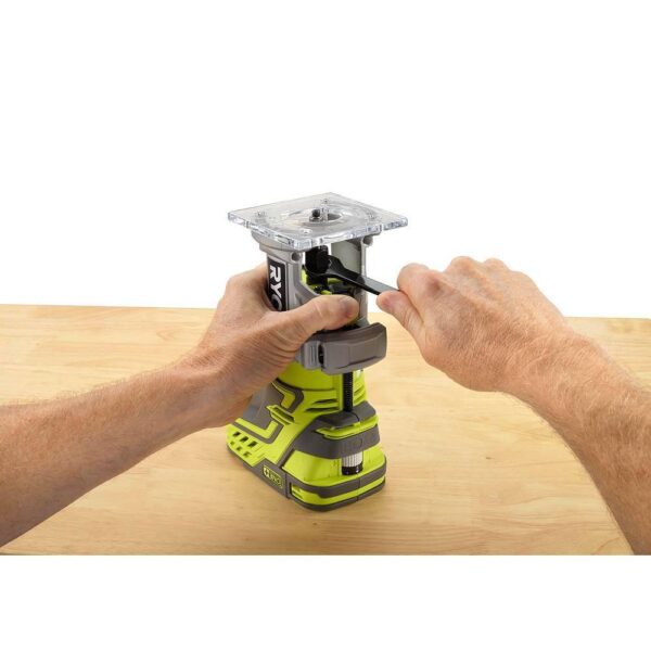Ryobi ONE+ 18V Lithium-Ion 4.0 Ah Compact Battery (2-Pack) and Charger Kit with FREE Cordless ONE+ Compact Router RYOBI introduces the 18V ONE+ Lithium-Ion 4.0 Ah Compact Battery (2-Pack) and Charger Kit with FREE Cordless ONE+ Compact Router. This RYOBI 18V ONE+ Lithium-Ion 4.0 Ah Battery (2-Pack) and Charger Kit provides up to 3X more runtime compared to standard 18V lithium-ion batteries. These batteries are compatible with over 260 18V ONE+ tools to power through all types of projects. Built with professional grade lithium-ion cells these batteries provide fade free, cord-like power. They are engineered to perform in extreme weather temperatures and are engineered to be impact resistant. They also feature an integrated LED fuel gauge for charge monitoring. The included charger is compatible with all RYOBI 18V ONE+ Lithium-Ion Batteries. This Trim Router allows the user to create the perfect edge with the correct router bit and optional woodworking base. With 29,000 RPM, you can trim quickly and efficiently. Best of all, it’s a part of the RYOBI ONE+ System of over 260 Cordless Tools that all work on the same battery. Backed by the RYOBI 3-Year Manufacturer’s Warranty, this kit includes two 18V ONE+ 4.0 Ah Lithium-Ion Batteries, an 18V Charger, a Fixed Base Trim Router, a collet wrench, and an operator's manual. Batteries: Up to 3X more runtime Batteries: Integrated LED fuel gauge to monitor remaining runtime Batteries: Delivers fade-free power in extreme weather conditions Batteries: Robust construction to protect against impact Batteries: Lithium-ion chemical composition resists drainage when idle Batteries: Easily snaps into place and detaches with quick-release buttons Batteries: Recharge on any 18V ONE+ charger Charger: Compatible with all RYOBI 18V ONE+ Lithium-Ion Batteries Cordless Fixed Base Trim Router: Features micro-adjusting to dial into specific settings Cordless Fixed Base Trim Router: Aluminum base offers stability and accuracy Cordless Fixed Base Trim Router: Sturdy battery base for easy and stable bit changes Cordless Fixed Base Trim Router: Adjustable cut depth to match your desired application Part of the RYOBI ONE+ System of over 260 Cordless Tools 3-year manufacturer's warranty Includes: (2) PBP005 18V ONE+ Lithium-Ion 4.0 Ah Batteries, (1) PCG002 18V Lithium-Ion Charger, (1) P601 Fixed Base Trim Router, (1) collet wrench, and operator's manual