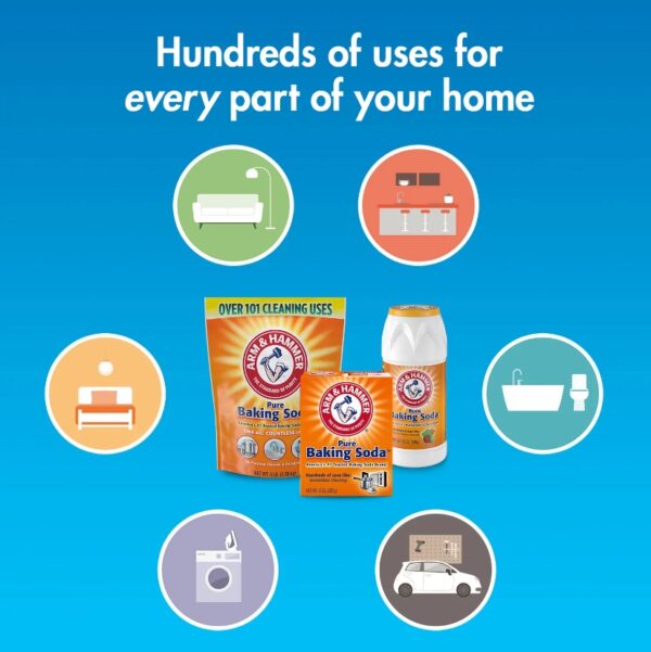 Arm & Hammer Pure Baking Soda Nothing compares to Arm&Hammer™ Pure Baking Soda (15 lbs). This household staple is the ultimate multitasker, ideal for baking, cleaning, disinfecting, deodorizing and more. Arm&Hammer baking soda is America's #1 trusted brand, found in more homes than any other brand for over 165 years. Arm&Hammer Pure Baking Soda: Making Its Mark Since the 1840s Arm&Hammer baking soda got its start all the way back in 1846 when two brothers-in-law began selling bicarbonate of soda to the public. Within one year, their home business became a full-blown company. By 1860, the company was sending its customers valuable tips by mail, positioning the pure baking soda for cooking using family recipes; this approach helped the company grow into worldwide distribution by the end of the century. In 1922, the company revisited its successful approach from 1860, but this time by positioning Arm&Hammer pure baking soda as a powerful cleaning agent, as well as vital for personal care. They took an even bolder step in 1927 by taking their message to the world via a series of advertisements in some of America's most popular magazines. Their efforts catapulted Arm&Hammer to the highest echelons of commercial success, making it the world's leading brand of pure baking soda, an honor that remains to this day.