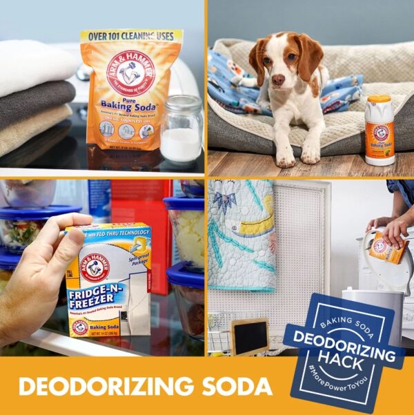 Arm & Hammer Pure Baking Soda Nothing compares to Arm&Hammer™ Pure Baking Soda (15 lbs). This household staple is the ultimate multitasker, ideal for baking, cleaning, disinfecting, deodorizing and more. Arm&Hammer baking soda is America's #1 trusted brand, found in more homes than any other brand for over 165 years. Arm&Hammer Pure Baking Soda: Making Its Mark Since the 1840s Arm&Hammer baking soda got its start all the way back in 1846 when two brothers-in-law began selling bicarbonate of soda to the public. Within one year, their home business became a full-blown company. By 1860, the company was sending its customers valuable tips by mail, positioning the pure baking soda for cooking using family recipes; this approach helped the company grow into worldwide distribution by the end of the century. In 1922, the company revisited its successful approach from 1860, but this time by positioning Arm&Hammer pure baking soda as a powerful cleaning agent, as well as vital for personal care. They took an even bolder step in 1927 by taking their message to the world via a series of advertisements in some of America's most popular magazines. Their efforts catapulted Arm&Hammer to the highest echelons of commercial success, making it the world's leading brand of pure baking soda, an honor that remains to this day.