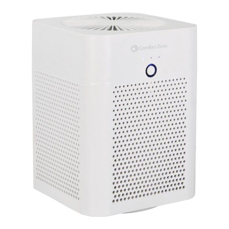Comfort Zone Clean True HEPA Air Purifier The Comfort Zone Clean™ Purifier with true HEPA performance provides a 2-stage filtration system removing 99.97% of airborne particles down to 0.3 microns including dust, dander, smoke, pollen, and other allergens. To help your family breathe easy and freshen your room air, the Comfort Zone Clean air purifier comes equipped with 3 quiet air speeds with push button control and its compact design is perfect for use on a desk or table-top. This air purifier is designed to be compact for use in small rooms (up to 55sq. ft.) and has a replaceable filter. The HEPA FILTER uses genuine H13 filter material and lasts up to 3 - 6 months depending on air quality or based on product usage. When the filter becomes a dark gray color, it is time to replace it. The Comfort Zone Clean CZAP2 Series True HEPA Air Purifiers is compatible with the Comfort Zone Clean H2 size True HEPA replacement filter.