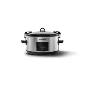 Crock-Pot 7-Qt. Cook & Carry Digital Countdown Slow Cooker Take your slow-cooked meals with you to parties, potlucks, tailgates and more with the Crock-Pot™ 7-Quart Oval Slow Cooker. Designed for transport, this Crock-Pot features a locking gasket lid that keeps meals inside where they belong without spilling during travel. Made for all of your favorite Crock-Pot recipes, this slow cooker features a 7-quart capacity with programmable time settings to prepare delicious meals, appetizers and desserts with cook-times from 30 minutes up to 20 hours. The hinged locking lids and carrying handles make it easy to take your meals from home to wherever you're going. There's no need to repack food in other containers or wait for your meals to cool – this slow cooker's removable oval stoneware serves as a stylish serving dish for any table. Assembled Size  10.3" x 17.8" x 11.4" 7-quart capacity serves 8+ people Cook & Carry™ Lid-mounted locking system One-touch flat digital control panel Removable, oven-safe stoneware Dishwasher-safe stoneware and lid Stainless steel finish Insulated travel bag for easy transport
