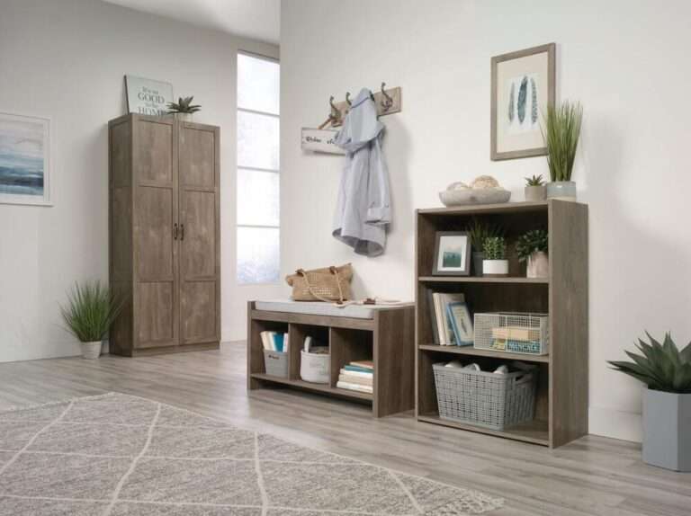 Designer's Image Cottage 71 inches Storage Cabinet Need some extra storage in your life? This storage cabinet features four adjustable shelves and a full-width upper shelf providing ample room to stash clothes, blankets, pantry items, and more. Finished in white and detailed with frame and panel doors and sides, this tall cabinet is ideal for the bedroom, playroom, home office, or anywhere you need a storage solution.