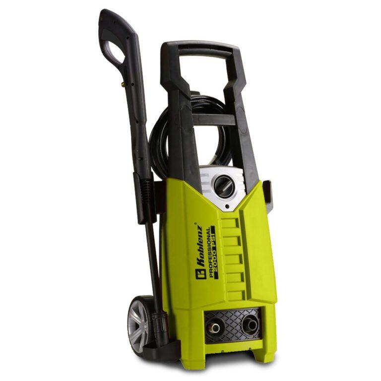 Koblenz 2,000 psi Pressure Washer Automatic stop system 60Hz/120V/9A 1.32gal/min water flow Max water temperature: 104°F 10ft power cord Ergonomic handle for easy handling Includes 16.4ft high-pressure hose, water gun, adjustable nozzle & quick water-hose connector 1-year warranty