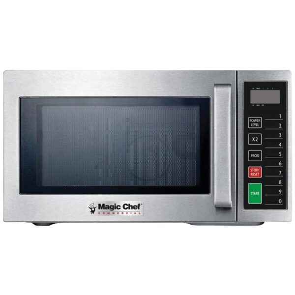 Magic Chef .9 Cubic-ft Commercial Microwave 1,000W of cooking power for excellent results Easy-to-use electronic controls 10 programmable buttons for multiple cooking levels Multistage cooking allowing for different cooking times as well as different power levels