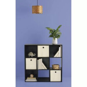 11 inches 9 Cube Organizer Shelf - Room Essentials™ Compatible with 11" storage bins Comes with all hardware included Weight capacity is 15lbs per cube shelf Top shelf weight capacity is 40lbs Assembly instructions linked below under the "From the manufacturer" section