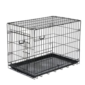 Master Paws® Large Wire Dog Kennel - 36 x 23 x 26 Give your dog a safe place to go with Master Paws Single Door Crate. Whether you're away or crate training, Master Paws is safe and secure with a slide-bolt latch for maximum security. Assembly is easy and does not require any tools - simply unfold and lock in place. Master Paws Dog Crate also comes with convenient carrying handles for easy portability and a ABS plastic pan. Master Paws offers Single Door Dog Crates in multiples sizes for dogs ranging in weight from 11 pounds to 90 pounds.