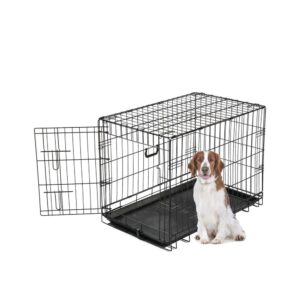 Master Paws® Medium Wire Dog Kennel - 30 x 19 x 22 Give your dog a safe place to go with Master Paws Single Door Crate. Whether you're away or crate training, Master Paws is safe and secure with a slide-bolt latch for maximum security. Assembly is easy and does not require any tools - simply unfold and lock in place. Master Paws Dog Crate also comes with convenient carrying handles for easy portability and a ABS plastic pan. Master Paws offers Single Door Dog Crates in multiples sizes for dogs ranging in weight from 11 pounds to 90 pounds.